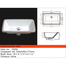  CUS1911(1629) - Rectangular Undermount Porcelain Vanity 