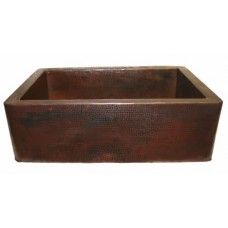 CK-701 Single Bowl Hand Hammered Farmhouse Copper Kitchen Sink Apron Front - 16 Gauge